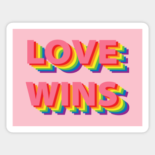 Love Wins typography pink Magnet